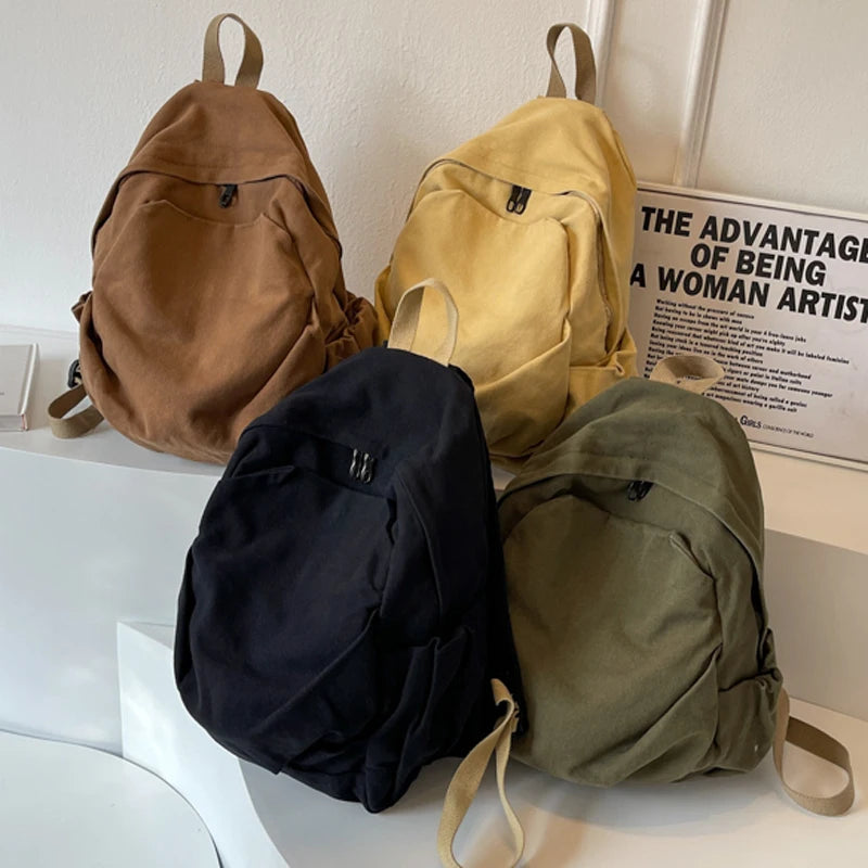 2023 New Canvas Backpack Schoolbag For Teenage Girls Boys Woman Man Laptop Travel Rucksack Mochilas High Quality