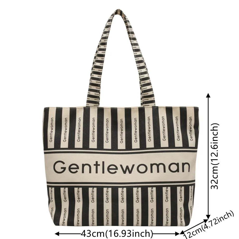 2023 New Canvas High-capacity Top-handle Bag For Women Travel Trend  Female Shoulder Bag Fashion Ladies Handbag
