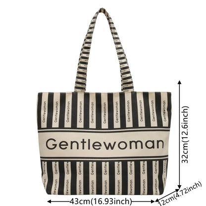 2023 New Canvas High-capacity Top-handle Bag For Women Travel Trend  Female Shoulder Bag Fashion Ladies Handbag
