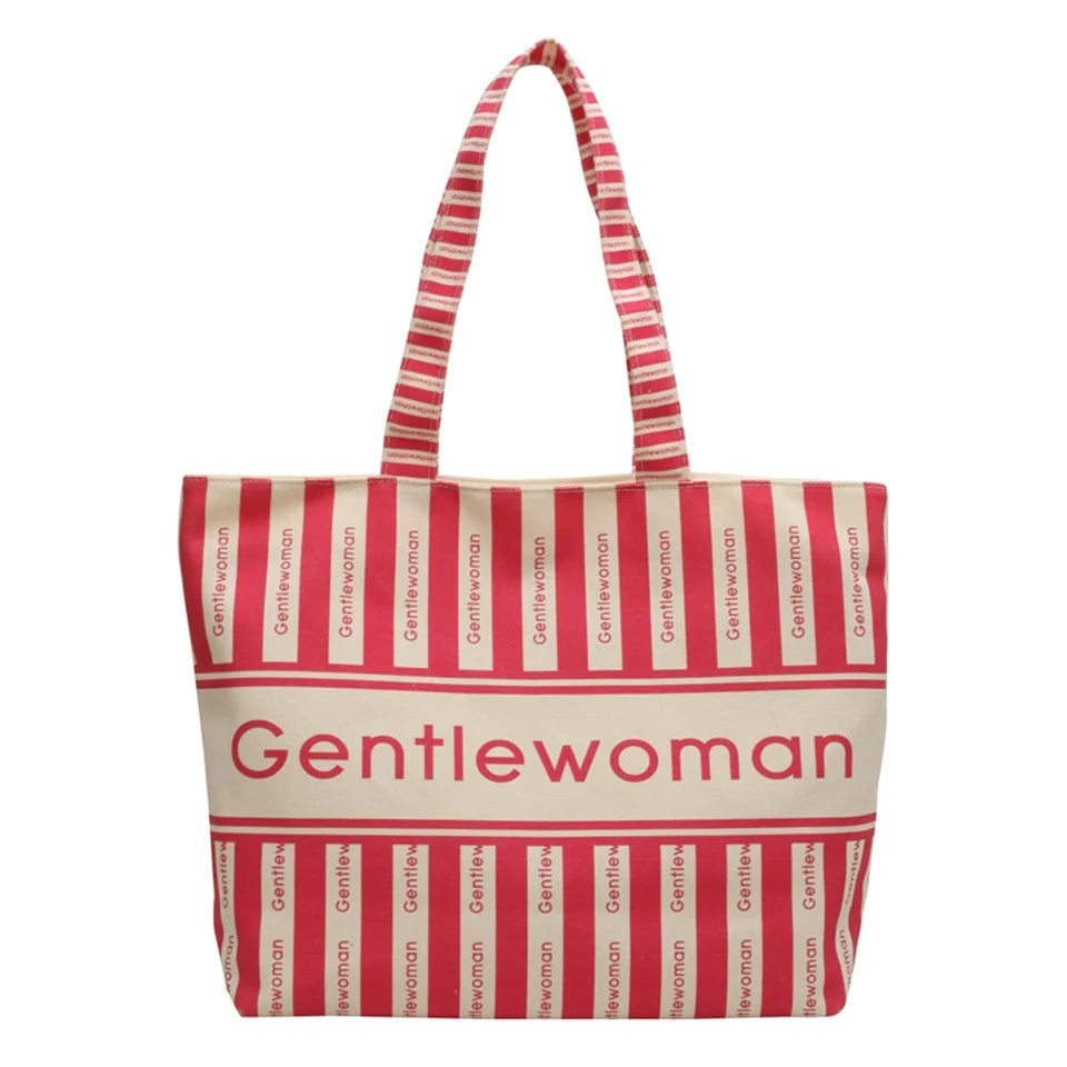 2023 New Canvas High-capacity Top-handle Bag For Women Travel Trend  Female Shoulder Bag Fashion Ladies Handbag