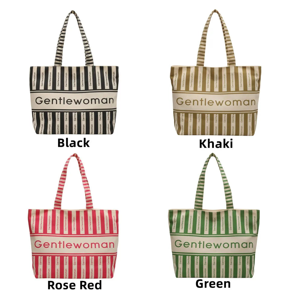 2023 New Canvas High-capacity Top-handle Bag For Women Travel Trend  Female Shoulder Bag Fashion Ladies Handbag