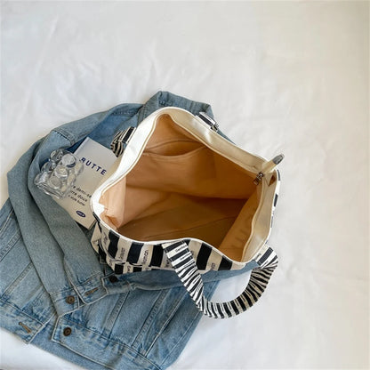 2023 New Canvas High-capacity Top-handle Bag For Women Travel Trend  Female Shoulder Bag Fashion Ladies Handbag