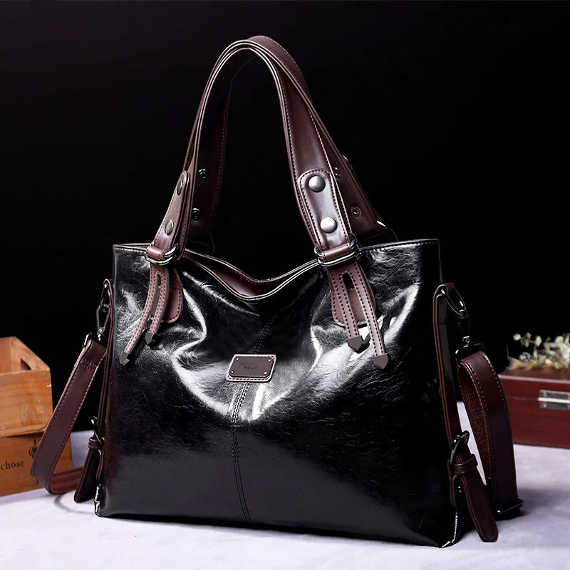 2023 New Fashion Casual Tote Bag Women Handbags Soft Leather Shoulder Bags Vintage Big Capacity Crossbody Hand Bag For Ladies