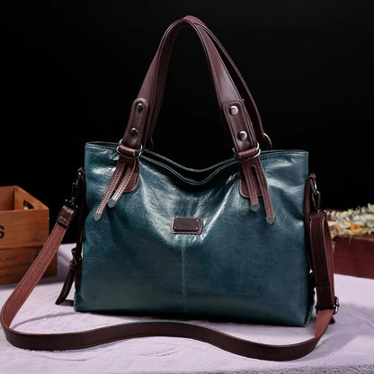 2023 New Fashion Casual Tote Bag Women Handbags Soft Leather Shoulder Bags Vintage Big Capacity Crossbody Hand Bag For Ladies