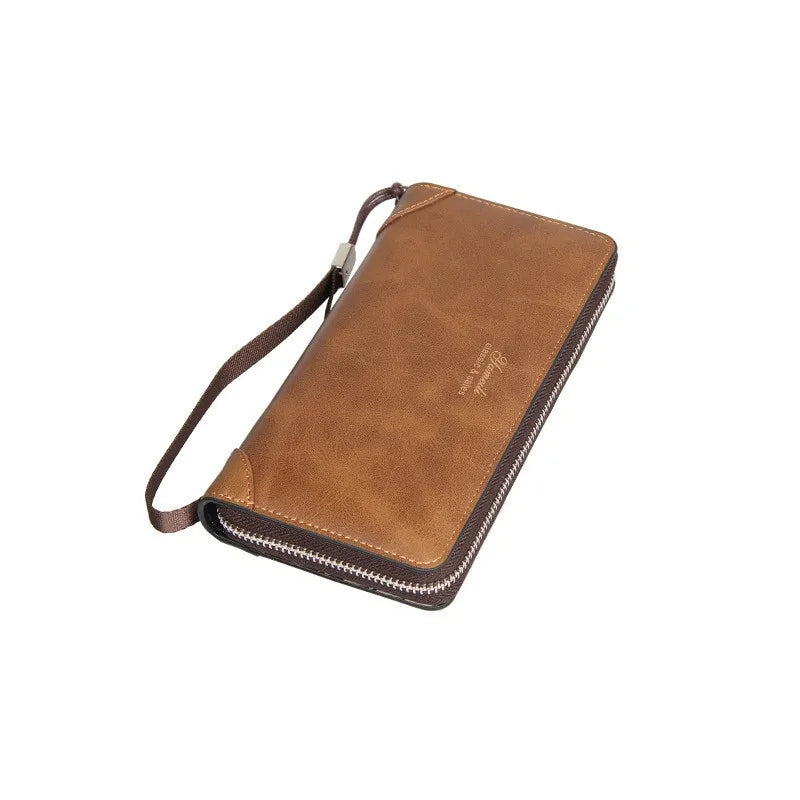 2023 New Fashion Men Clutch Bag PU Large Capacity Cell Phone Pocket Passport Pack Multifunction Wallet For Boys Clip Wrist Bag