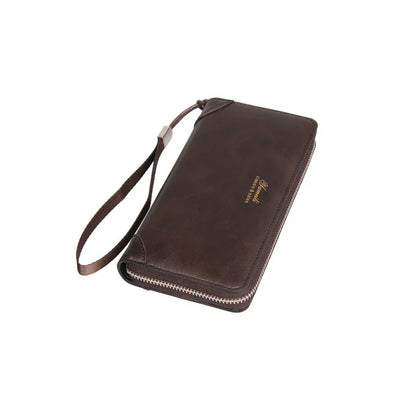 2023 New Fashion Men Clutch Bag PU Large Capacity Cell Phone Pocket Passport Pack Multifunction Wallet For Boys Clip Wrist Bag