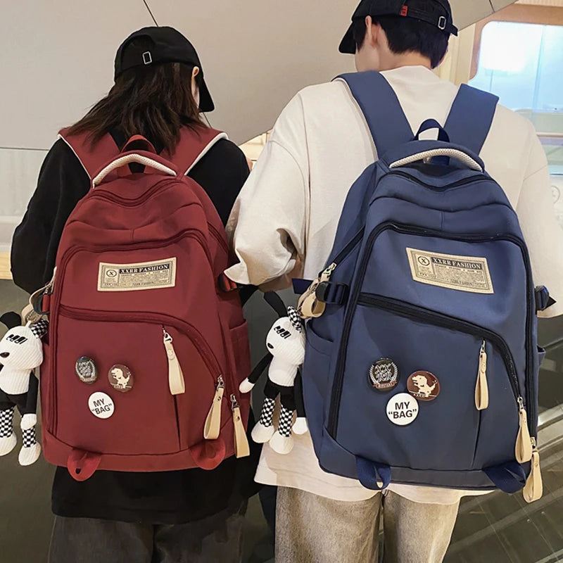 2023 New Fashion Nylon Women's Backpack Multi-Pocket Cute Student Book Bag Female Travel Kawaii School Bag For Teenage Girl Boys