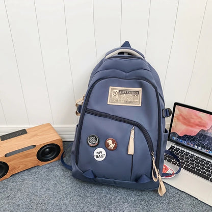 2023 New Fashion Nylon Women's Backpack Multi-Pocket Cute Student Book Bag Female Travel Kawaii School Bag For Teenage Girl Boys