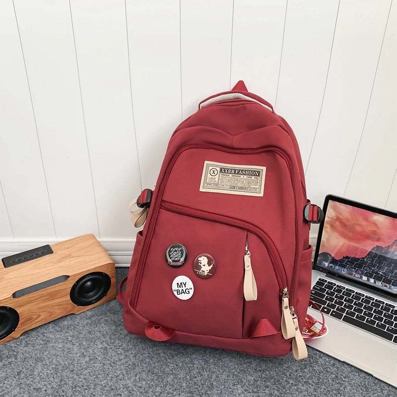 2023 New Fashion Nylon Women's Backpack Multi-Pocket Cute Student Book Bag Female Travel Kawaii School Bag For Teenage Girl Boys