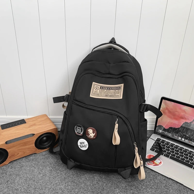 2023 New Fashion Nylon Women's Backpack Multi-Pocket Cute Student Book Bag Female Travel Kawaii School Bag For Teenage Girl Boys