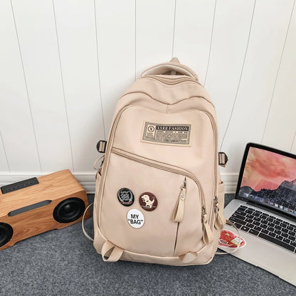 2023 New Fashion Nylon Women's Backpack Multi-Pocket Cute Student Book Bag Female Travel Kawaii School Bag For Teenage Girl Boys