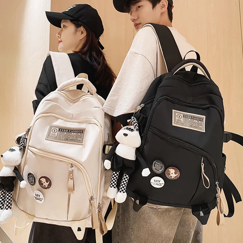 2023 New Fashion Nylon Women's Backpack Multi-Pocket Cute Student Book Bag Female Travel Kawaii School Bag For Teenage Girl Boys