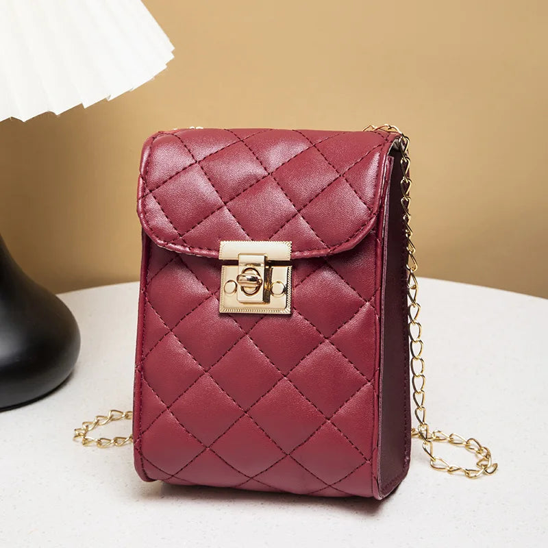 2023 New Fashion Women's Messenger Bags Mini Chain Mobile Phone Bag Trend Female Single Shoulder Bag Purse Designer Luxury Bolso