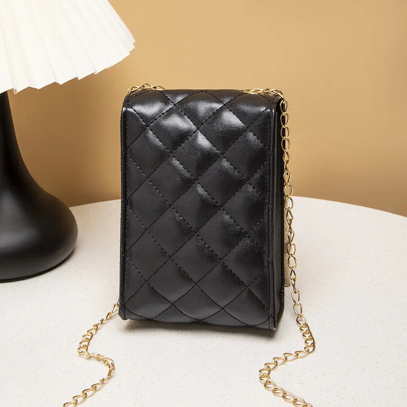 2023 New Fashion Women's Messenger Bags Mini Chain Mobile Phone Bag Trend Female Single Shoulder Bag Purse Designer Luxury Bolso