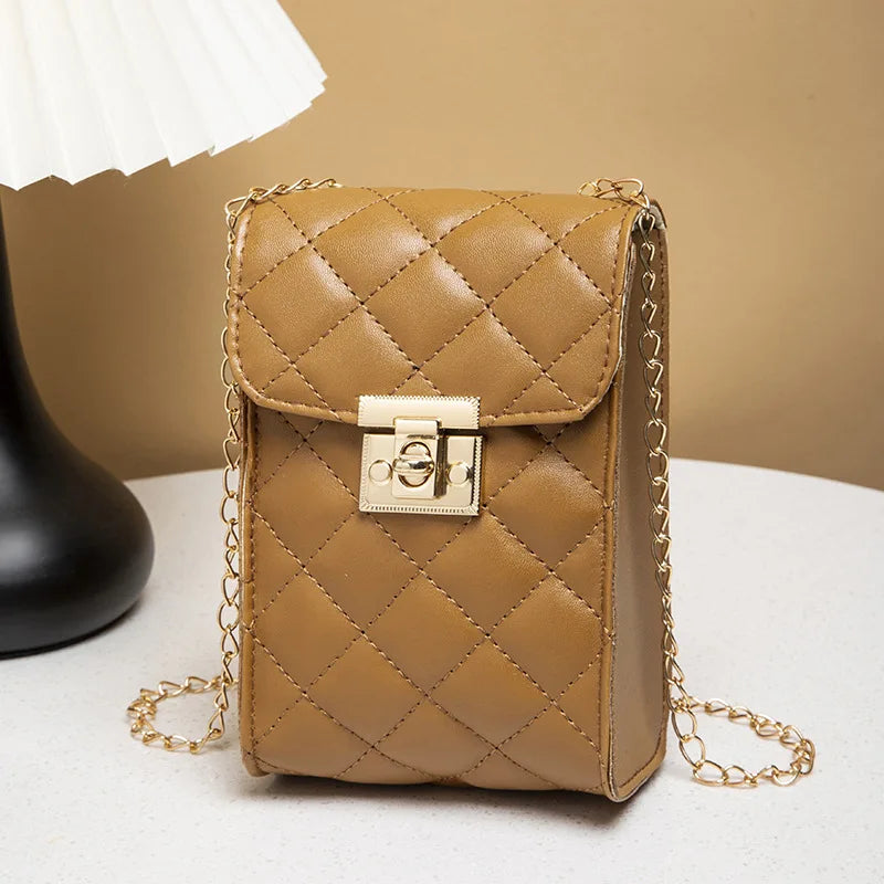 2023 New Fashion Women's Messenger Bags Mini Chain Mobile Phone Bag Trend Female Single Shoulder Bag Purse Designer Luxury Bolso