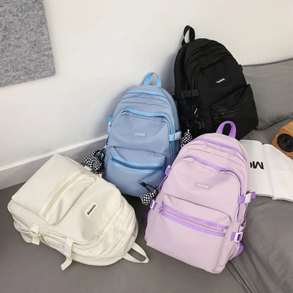 2023 New Female Male Big BookBag Girl Boy Laptop College Backpack Lady Men Travel Leisure Student Packet Women Nylon School Bags