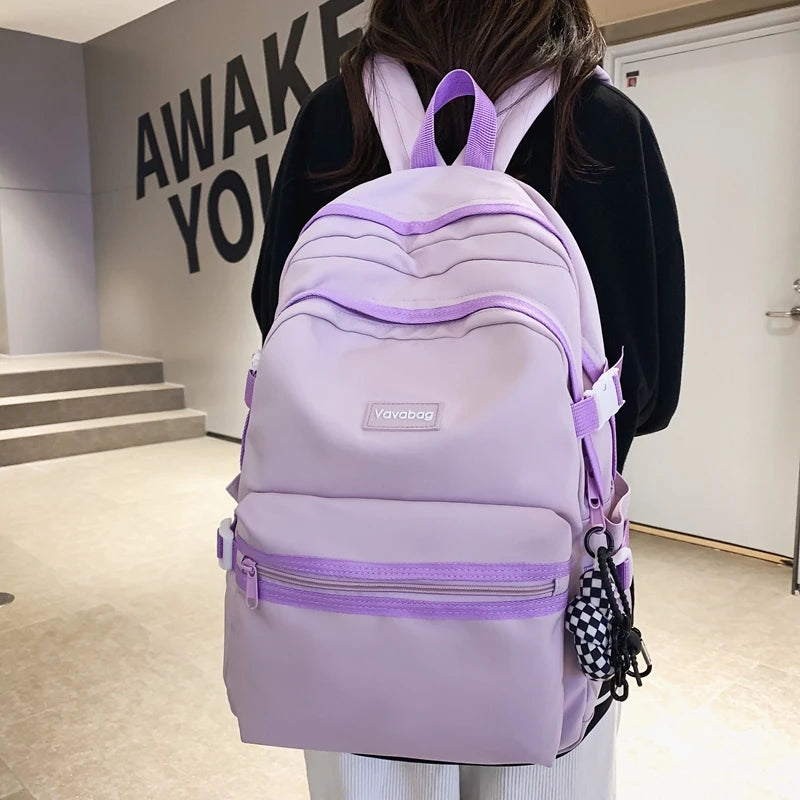 2023 New Female Male Big BookBag Girl Boy Laptop College Backpack Lady Men Travel Leisure Student Packet Women Nylon School Bags