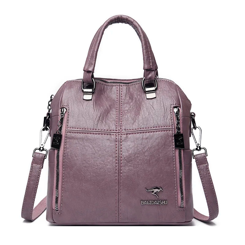 2023 New High Quality Leather Backpack Women Shoulder Bags Multifunction Travel Backpack School Bags for Girls Bagpack Mochila