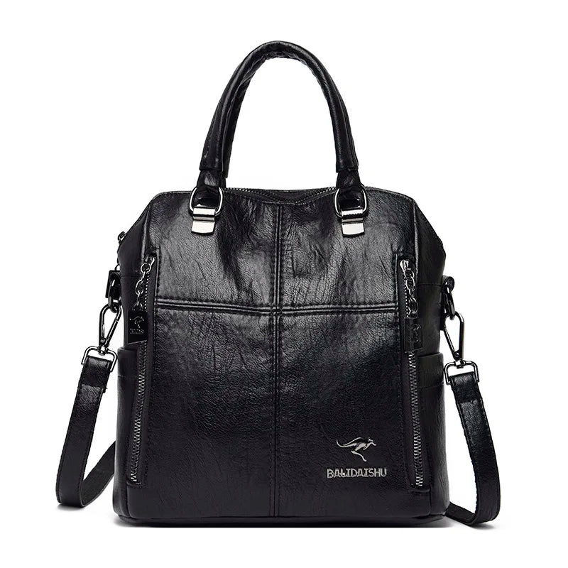 2023 New High Quality Leather Backpack Women Shoulder Bags Multifunction Travel Backpack School Bags for Girls Bagpack Mochila