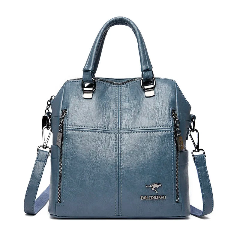 2023 New High Quality Leather Backpack Women Shoulder Bags Multifunction Travel Backpack School Bags for Girls Bagpack Mochila