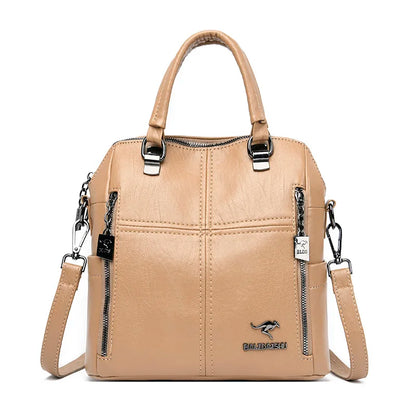 2023 New High Quality Leather Backpack Women Shoulder Bags Multifunction Travel Backpack School Bags for Girls Bagpack Mochila