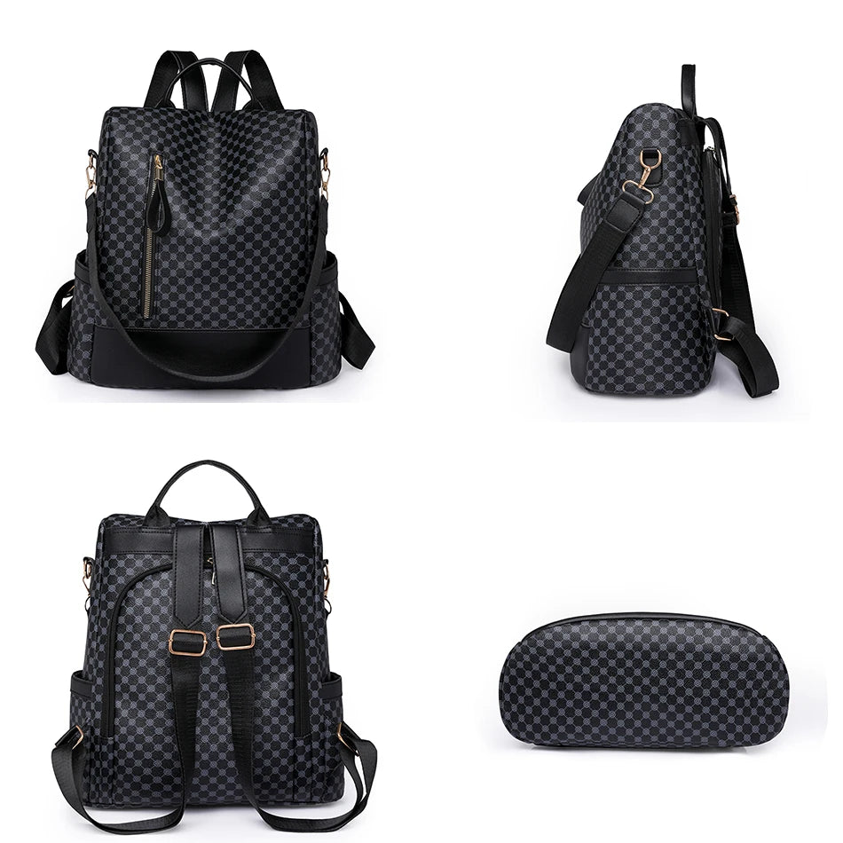 2023 New Hot Women's Backpack Designer High Quality Soft Leather Simple Fashion Backpack Large Capacity Antitheft Shoulder Bags