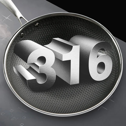 2023 New Kitchen Wok Non Stick Pan Fried Steak Cooking Tools 316 Stainless Steel Frying Pan Induction Cooker Gas Stove General