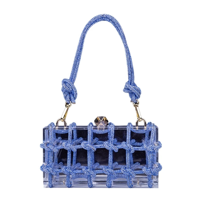 2023 New Lady Purse Clear Rhinestone Evening Bag Acrylic Clutch Wedding Elegant Party Underarm Bag Handbag for Women ShoulderBag