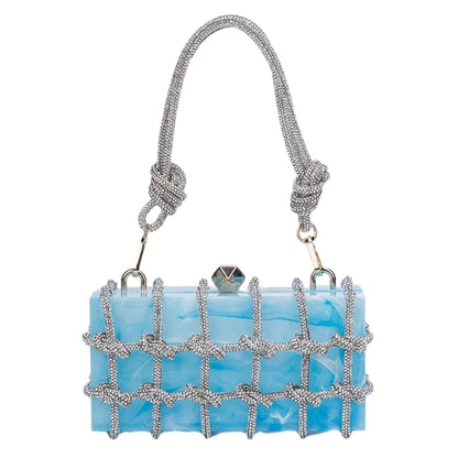 2023 New Lady Purse Clear Rhinestone Evening Bag Acrylic Clutch Wedding Elegant Party Underarm Bag Handbag for Women ShoulderBag