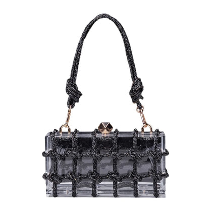 2023 New Lady Purse Clear Rhinestone Evening Bag Acrylic Clutch Wedding Elegant Party Underarm Bag Handbag for Women ShoulderBag