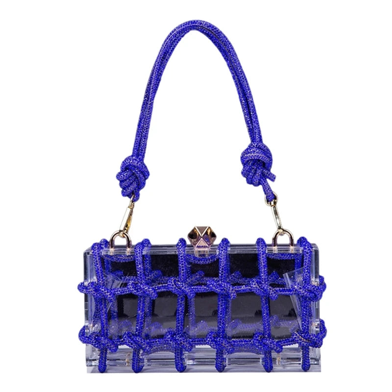 2023 New Lady Purse Clear Rhinestone Evening Bag Acrylic Clutch Wedding Elegant Party Underarm Bag Handbag for Women ShoulderBag