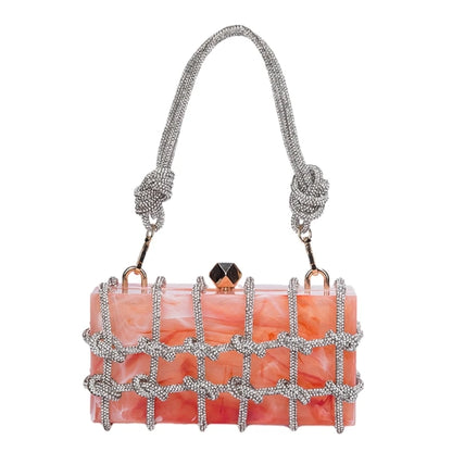 2023 New Lady Purse Clear Rhinestone Evening Bag Acrylic Clutch Wedding Elegant Party Underarm Bag Handbag for Women ShoulderBag