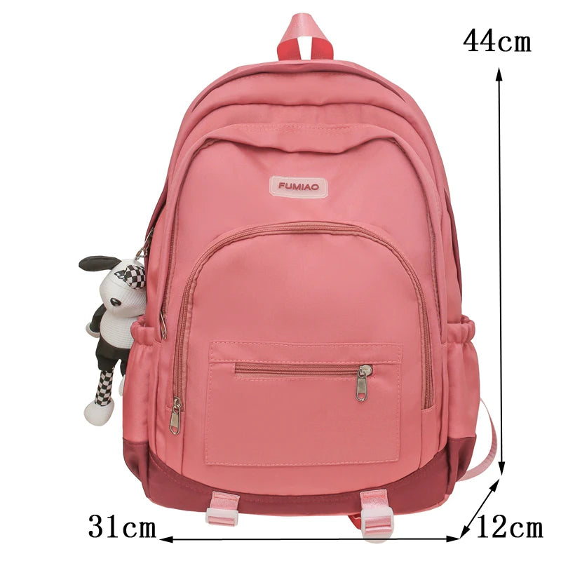 2023 New Large Capacity Backpack Korean Harajuku Style Schoolbag For Teenage Girls Boys Fashion Waterproof Travel Bag