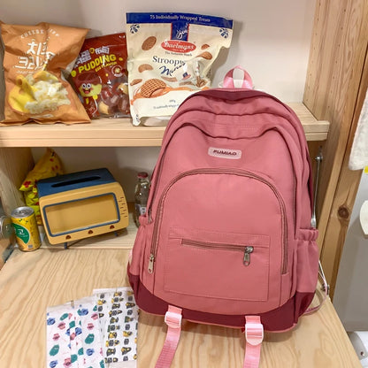 2023 New Large Capacity Backpack Korean Harajuku Style Schoolbag For Teenage Girls Boys Fashion Waterproof Travel Bag