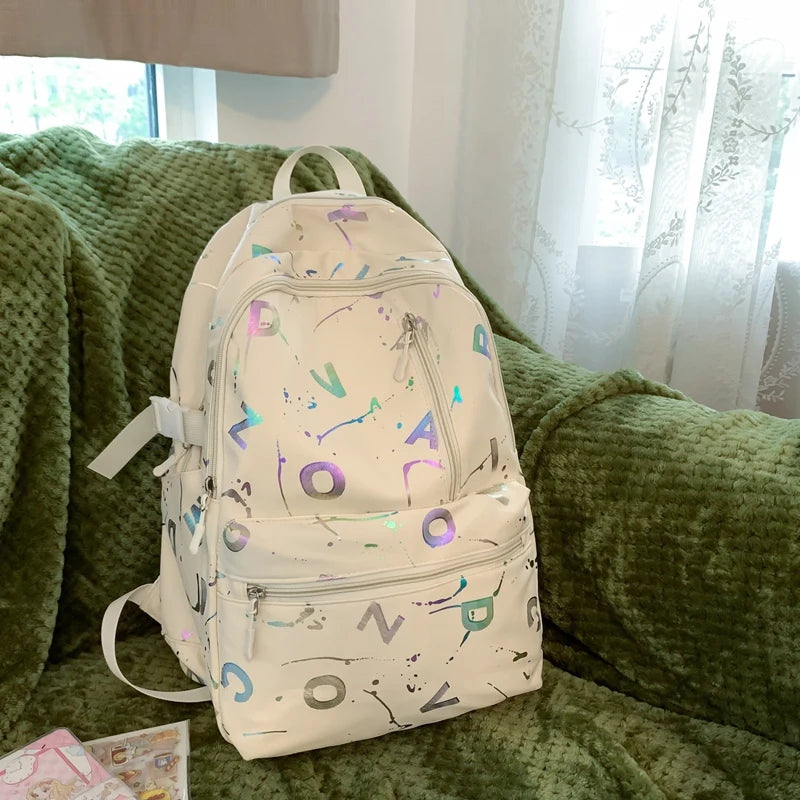 2023 New Letter Printing Woman Man Backpack Cute Schoolbag For Teenage Girls Boys College Student School Bags Rucksack