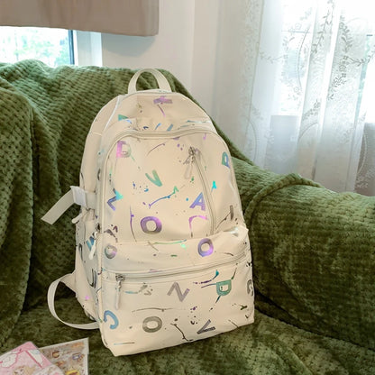 2023 New Letter Printing Woman Man Backpack Cute Schoolbag For Teenage Girls Boys College Student School Bags Rucksack