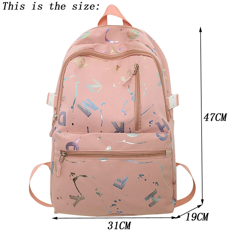 2023 New Letter Printing Woman Man Backpack Cute Schoolbag For Teenage Girls Boys College Student School Bags Rucksack