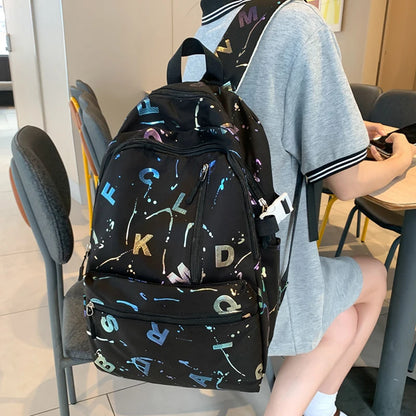 2023 New Letter Printing Woman Man Backpack Cute Schoolbag For Teenage Girls Boys College Student School Bags Rucksack