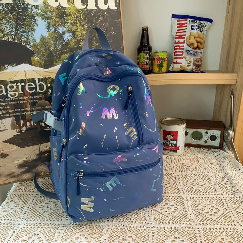 2023 New Letter Printing Woman Man Backpack Cute Schoolbag For Teenage Girls Boys College Student School Bags Rucksack