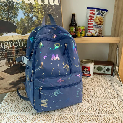 2023 New Letter Printing Woman Man Backpack Cute Schoolbag For Teenage Girls Boys College Student School Bags Rucksack