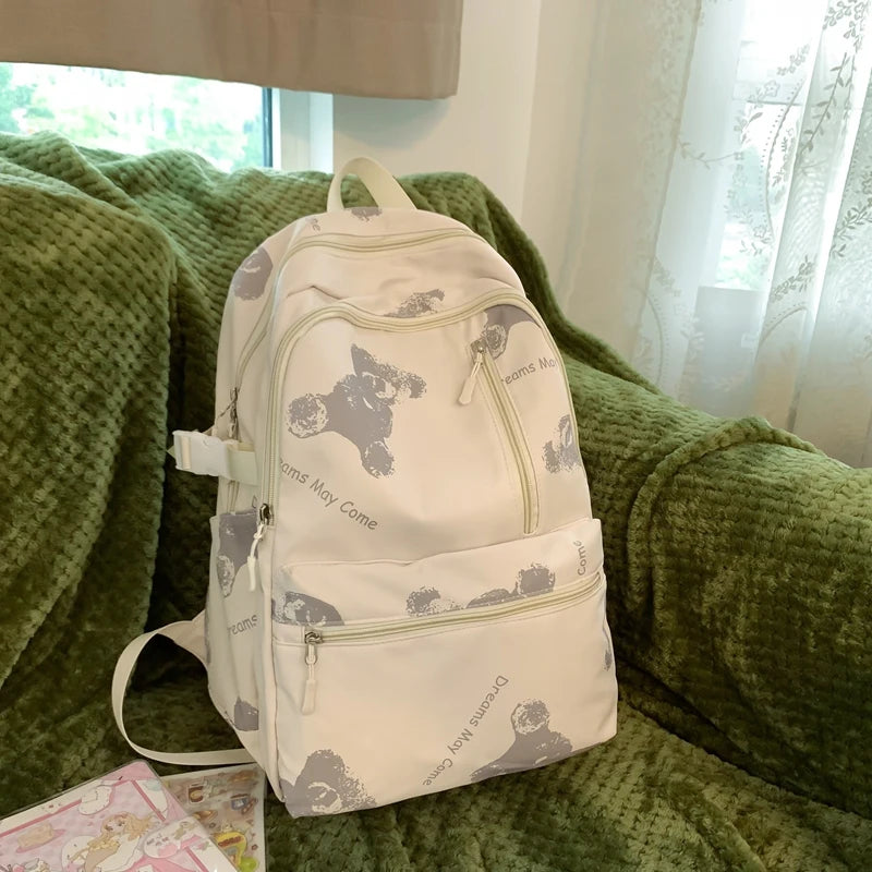 2023 New Letter Printing Woman Man Backpack Cute Schoolbag For Teenage Girls Boys College Student School Bags Rucksack