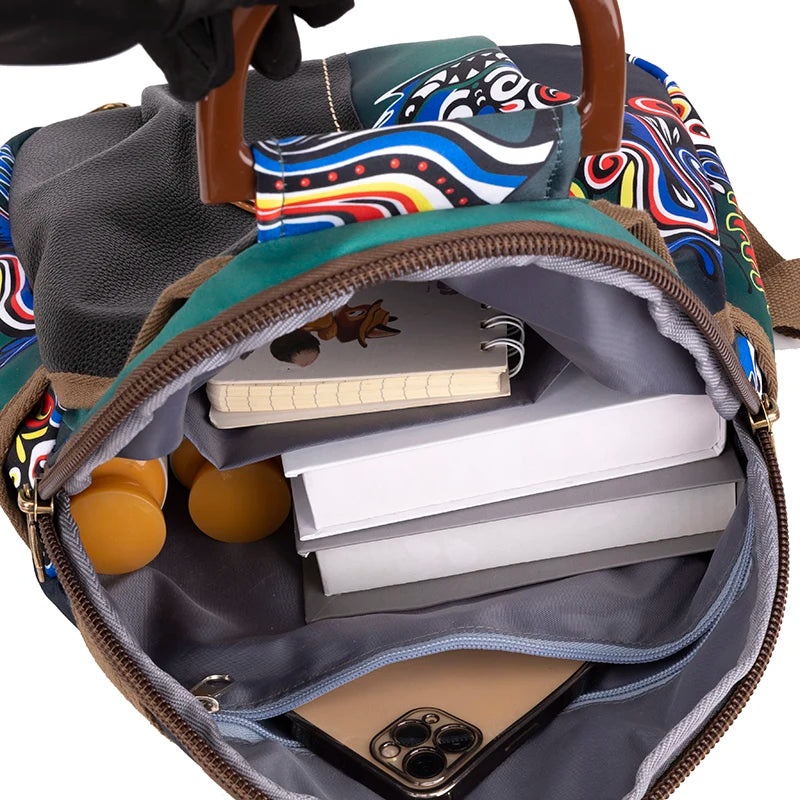 2023 New Luxury Designer Printed Backpack Waterproof Oxford Fabric Ladies Backpack Large Capacity Travel Bag