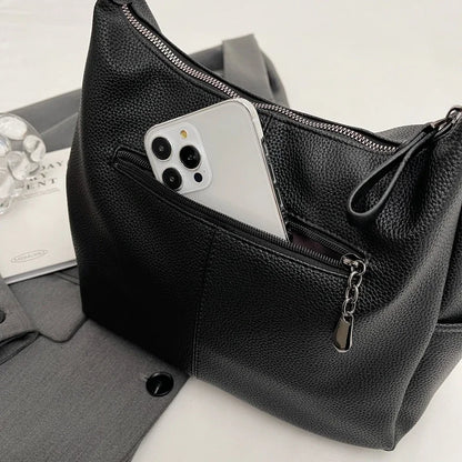 2023 New Luxury Solid Color Leather Women Tote Bag Fashion Casual Ladies Shoulder Messenger Bag High Quality Female Handbags Sac