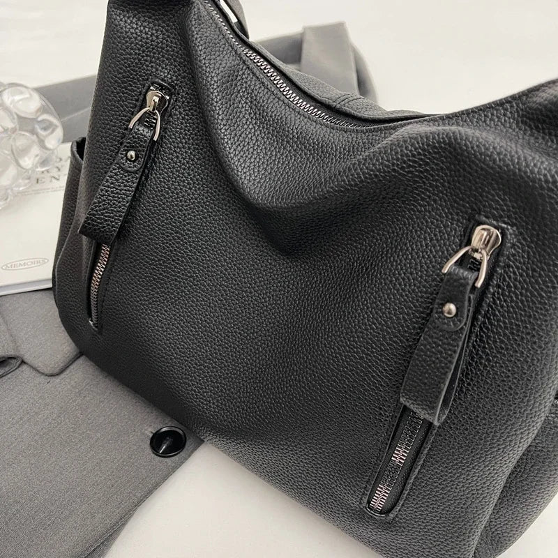 2023 New Luxury Solid Color Leather Women Tote Bag Fashion Casual Ladies Shoulder Messenger Bag High Quality Female Handbags Sac
