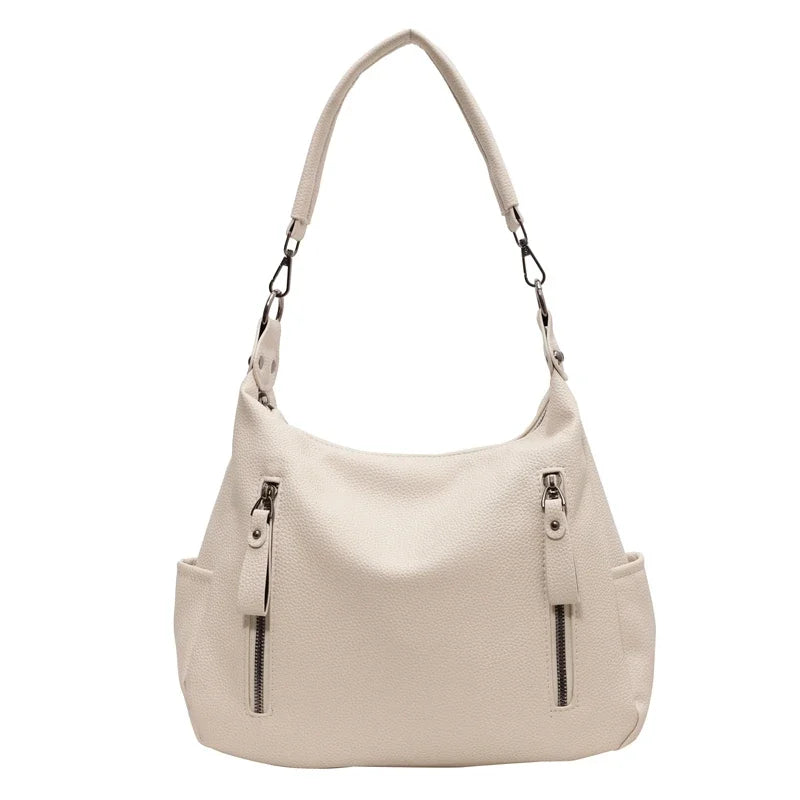 2023 New Luxury Solid Color Leather Women Tote Bag Fashion Casual Ladies Shoulder Messenger Bag High Quality Female Handbags Sac