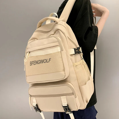 2023 New Multi-Pocket Waterproof Nylon Student Backpack School Bags for Teenage Girls Boys Large Ladies Casual Travel Rucksack