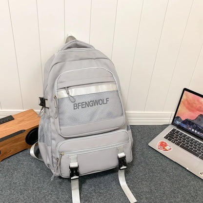 2023 New Multi-Pocket Waterproof Nylon Student Backpack School Bags for Teenage Girls Boys Large Ladies Casual Travel Rucksack