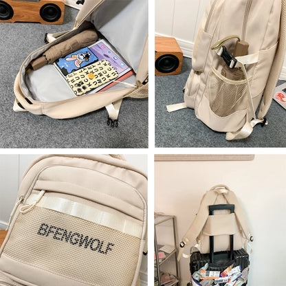 2023 New Multi-Pocket Waterproof Nylon Student Backpack School Bags for Teenage Girls Boys Large Ladies Casual Travel Rucksack