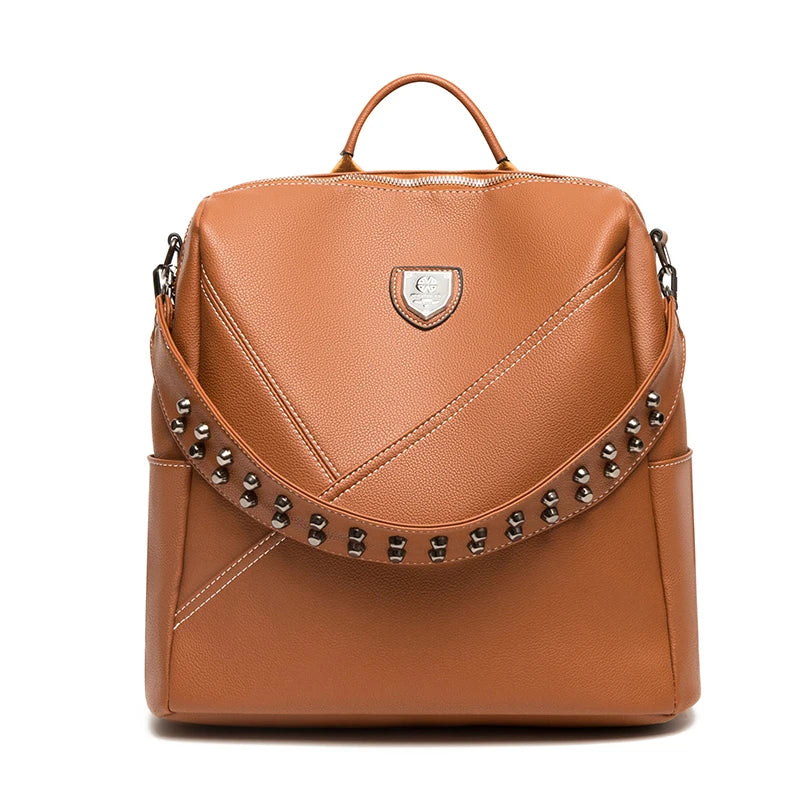 2023 New Multifunction Backpack Women PU Leather Backpack Large Capacity School Bags for Girls Fashion Female Bagpack Mochila