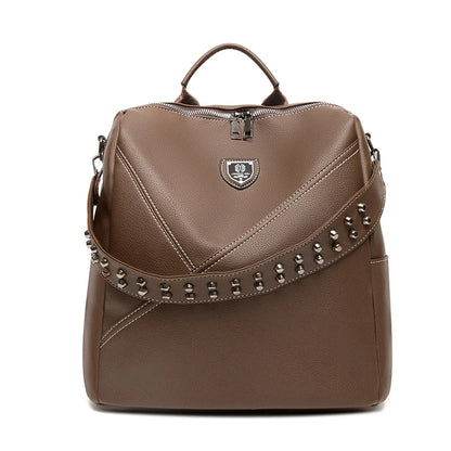 2023 New Multifunction Backpack Women PU Leather Backpack Large Capacity School Bags for Girls Fashion Female Bagpack Mochila